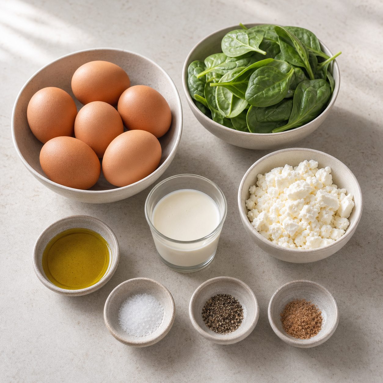 Zutaten Spinat-Feta-Eimuffins