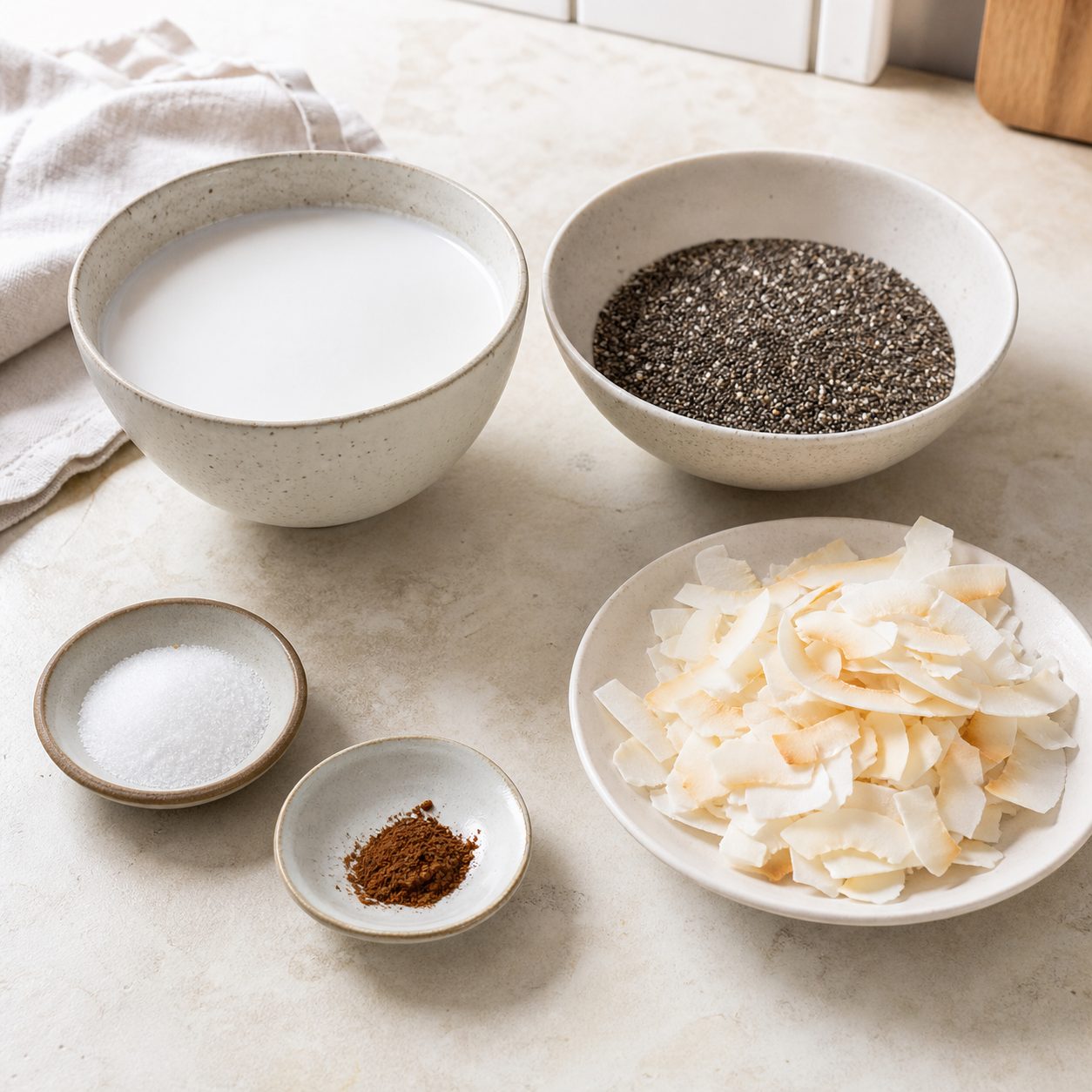 Zutaten Vanille-Kokos-Chiapudding
