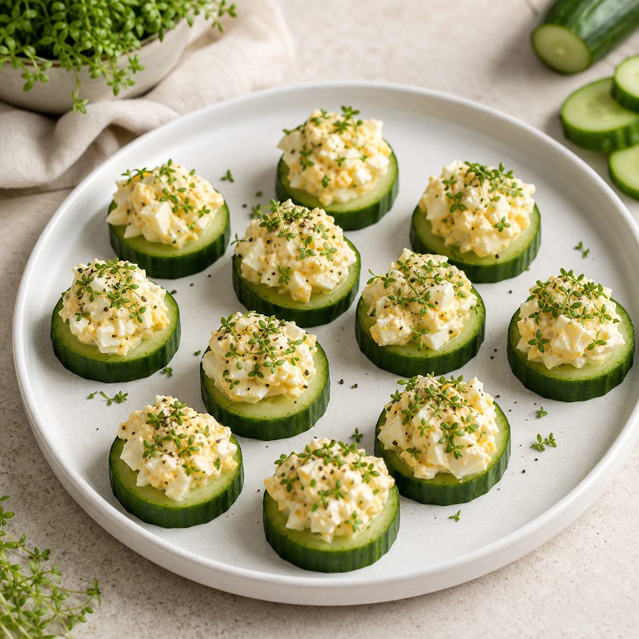 Eiersalat-Gurkenhäppchen