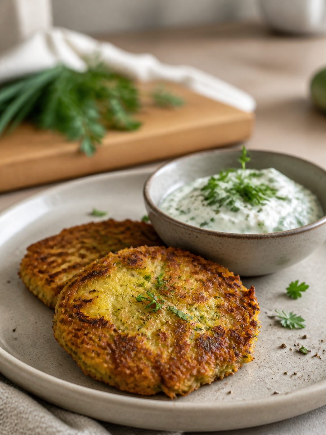 Blumenkohlrösti mit Kräuterquark
