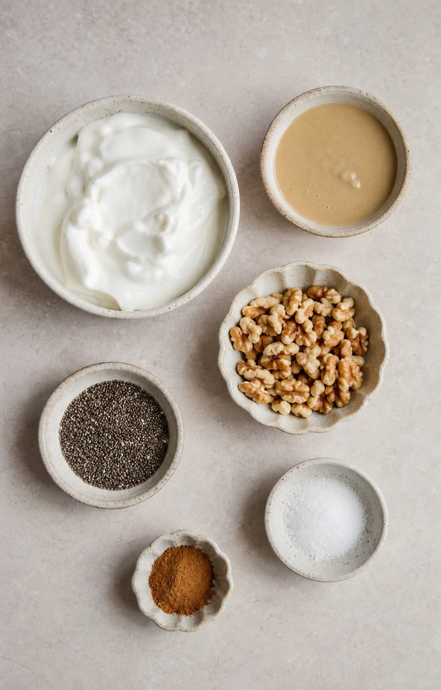 Zutaten für Joghurt-Tahini-Bowl