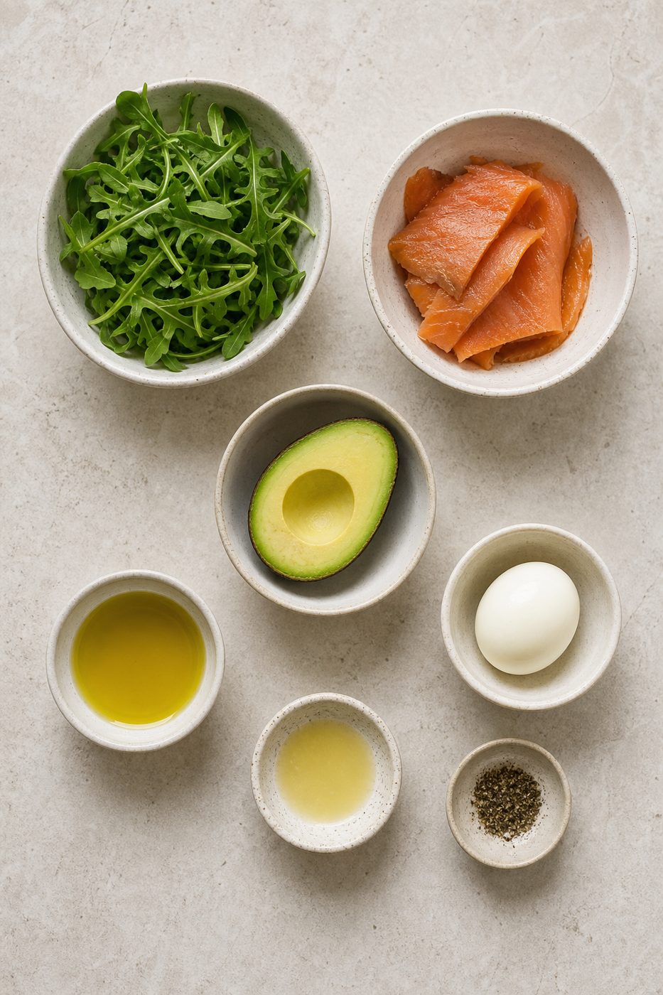 Zutaten für Räucherforelle-Avocado-Teller