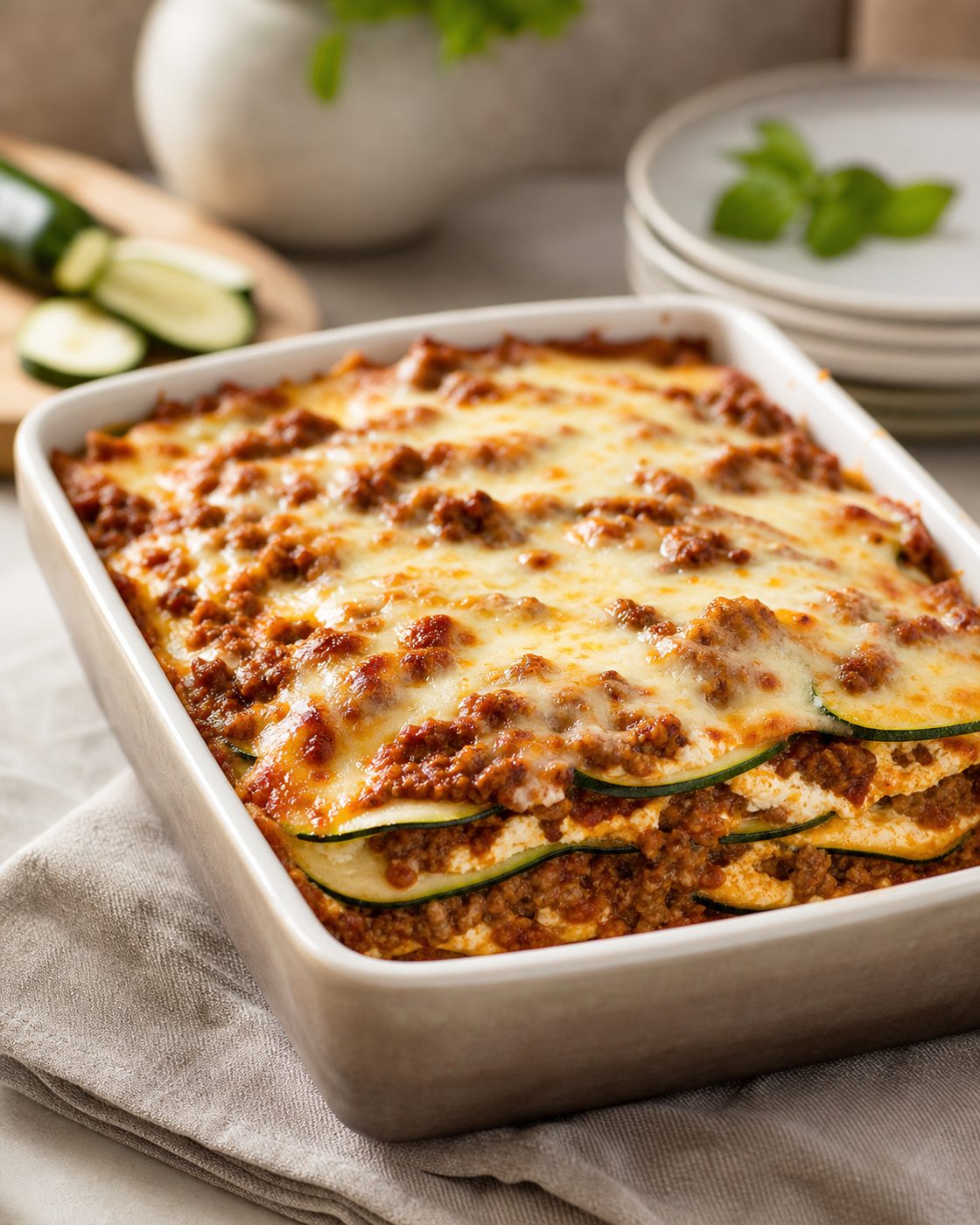 Zucchini-Lasagne mit Rind