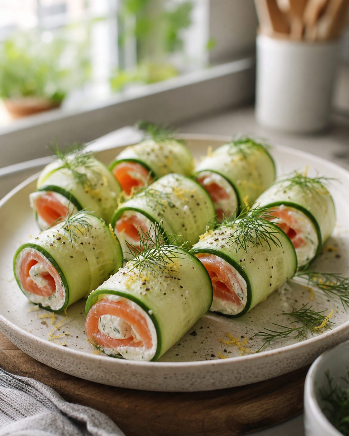 Gurken-Lachs-Röllchen