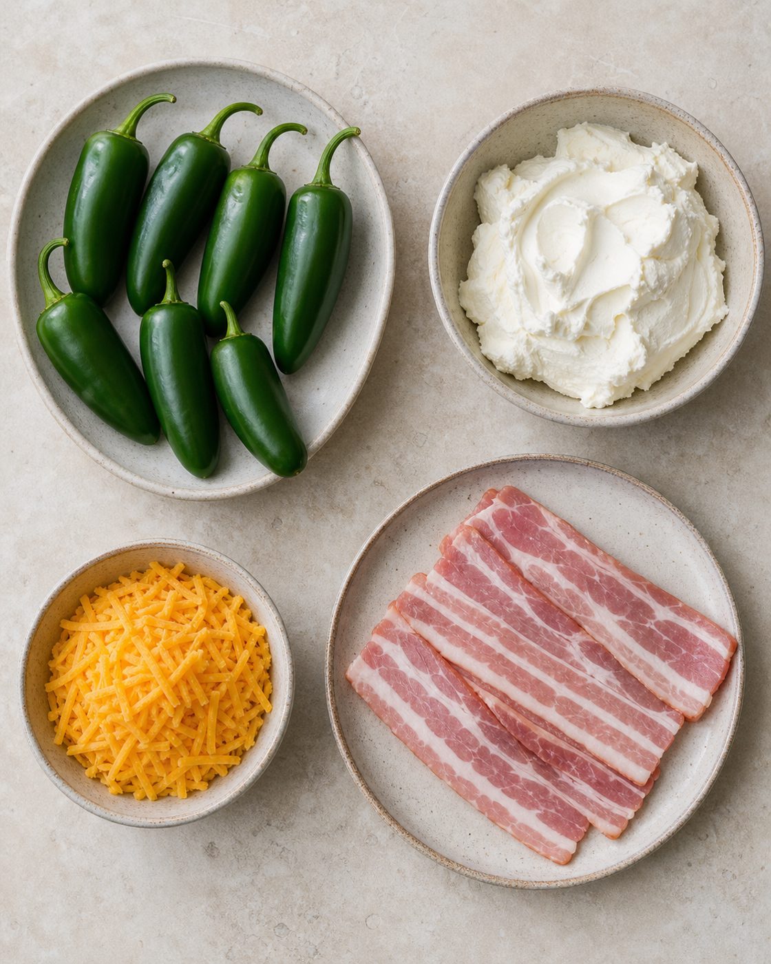 Zutaten für Bacon-Jalapeño-Poppers