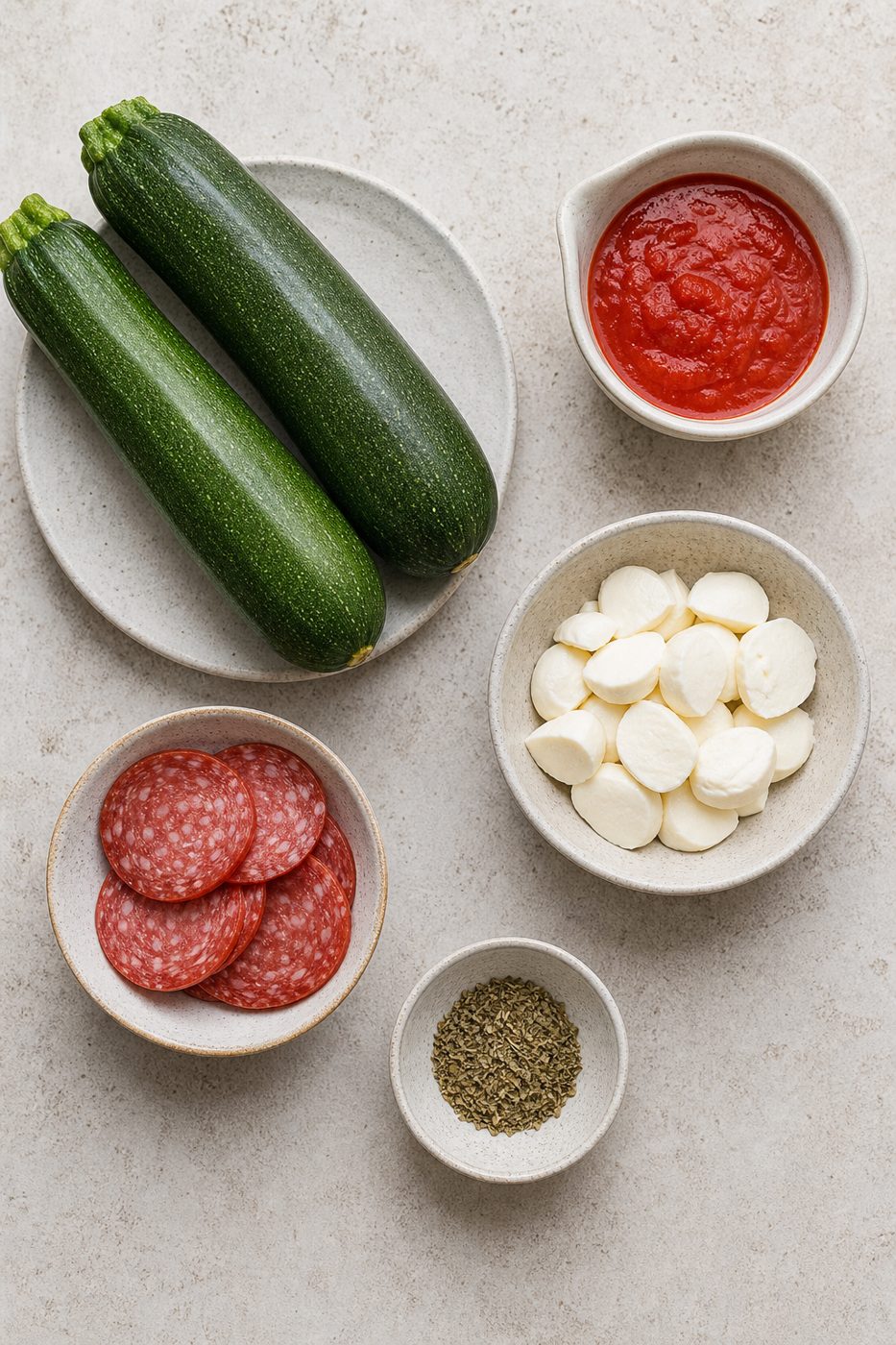 Zutaten für Zucchini-Pizzataler