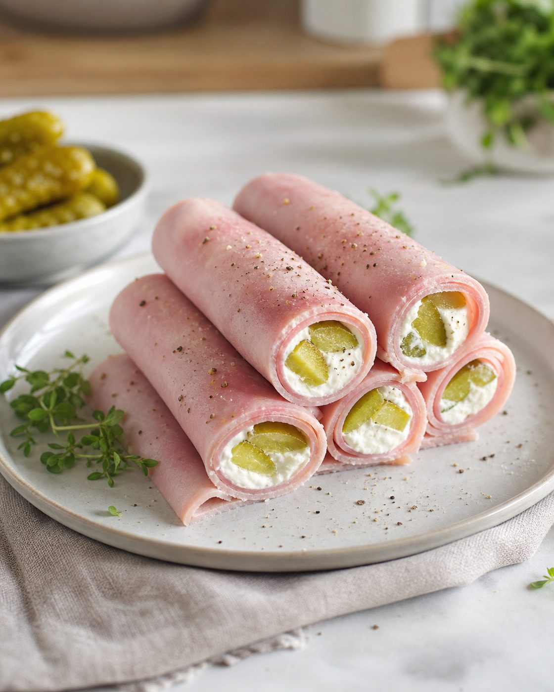 Schinken-Gurken-Röllchen