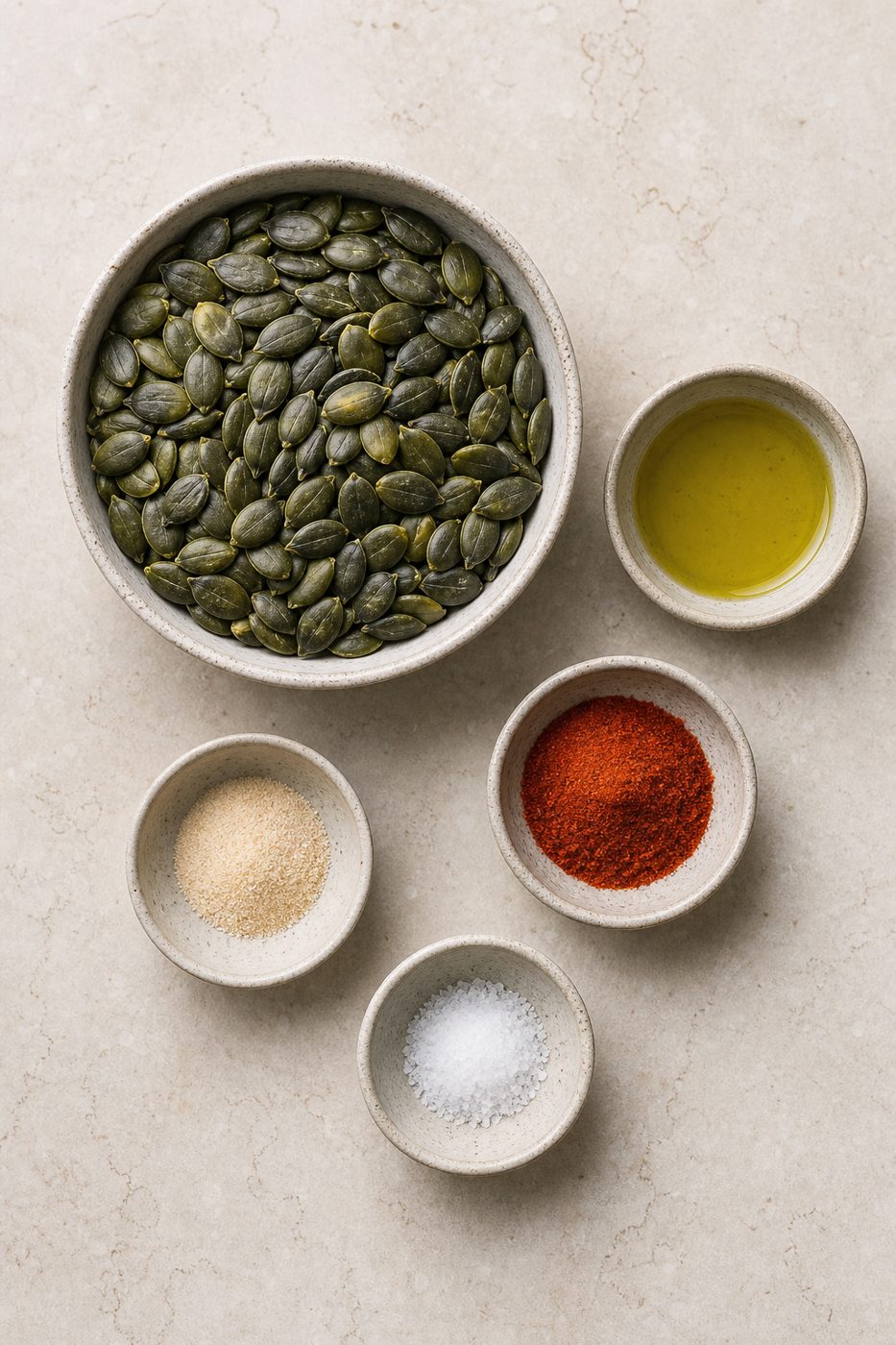 Zutaten für Geräucherte Paprika-Kürbiskerne