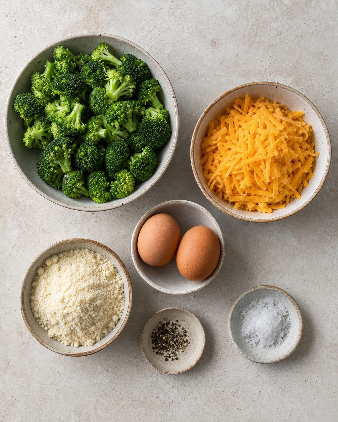 Zutaten für Brokkoli-Cheddar-Bites