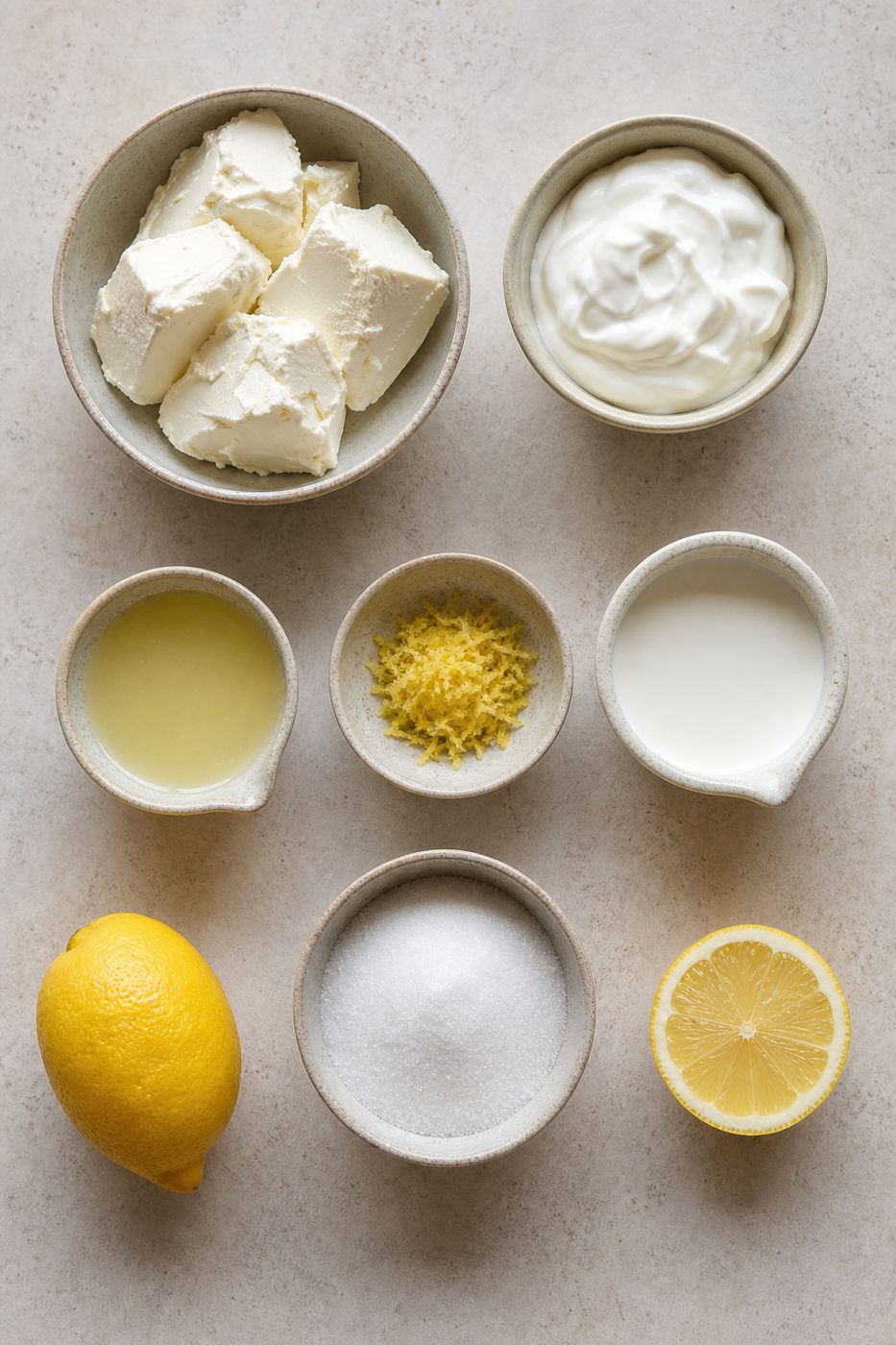 Zutaten für Zitronen-Cheesecake-Gläser