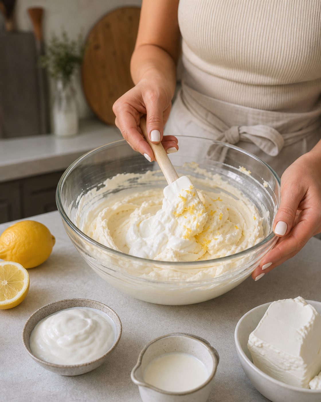 Schritt 2: Die Creme in vier Gläser füllen und zwei Stunden kalt stellen.