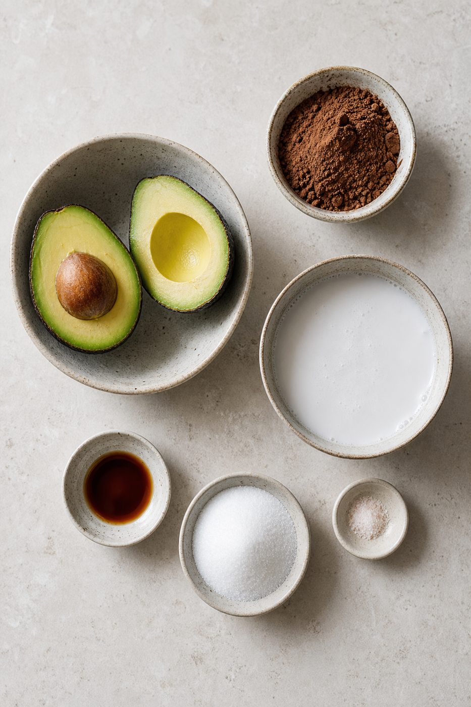 Zutaten für Schokoladen-Avocado-Mousse