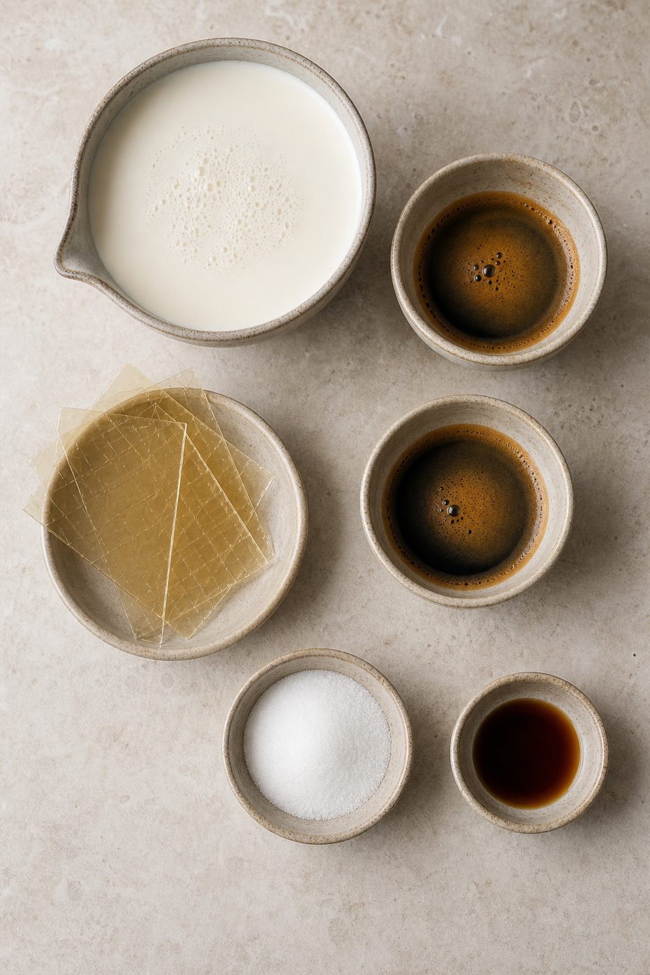 Zutaten für Espresso-Panna-cotta