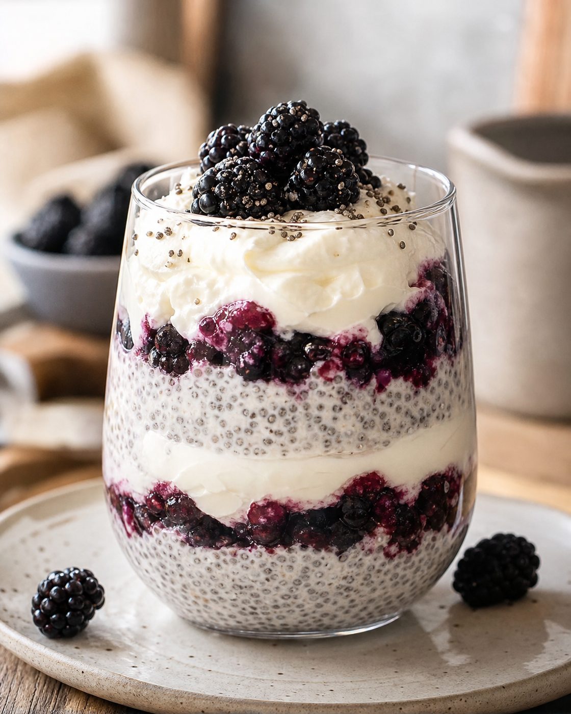 Vanille-Beeren-Chia-Parfait