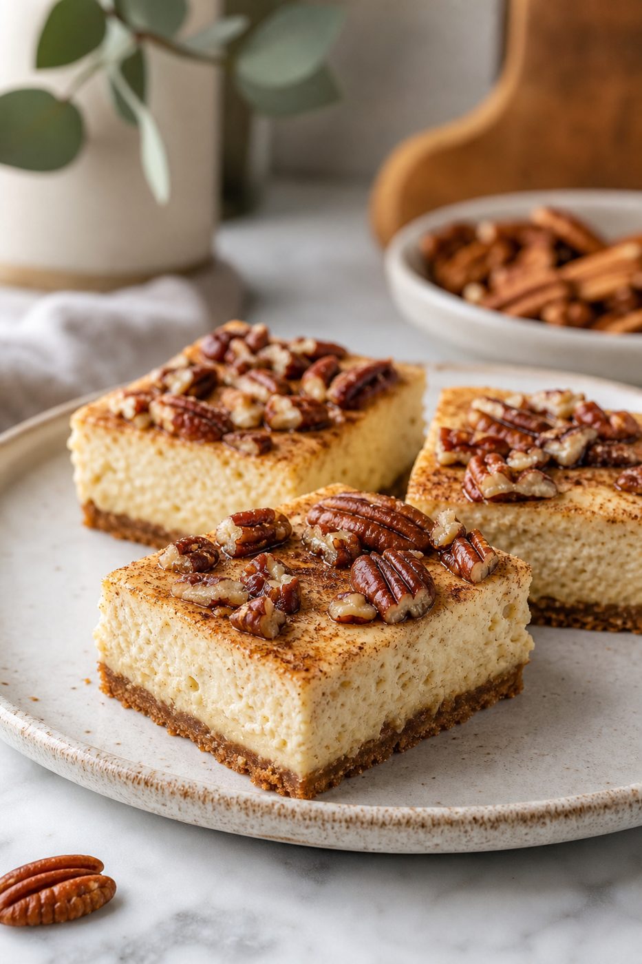 Zimt-Pekan-Cheesecake-Schnitten