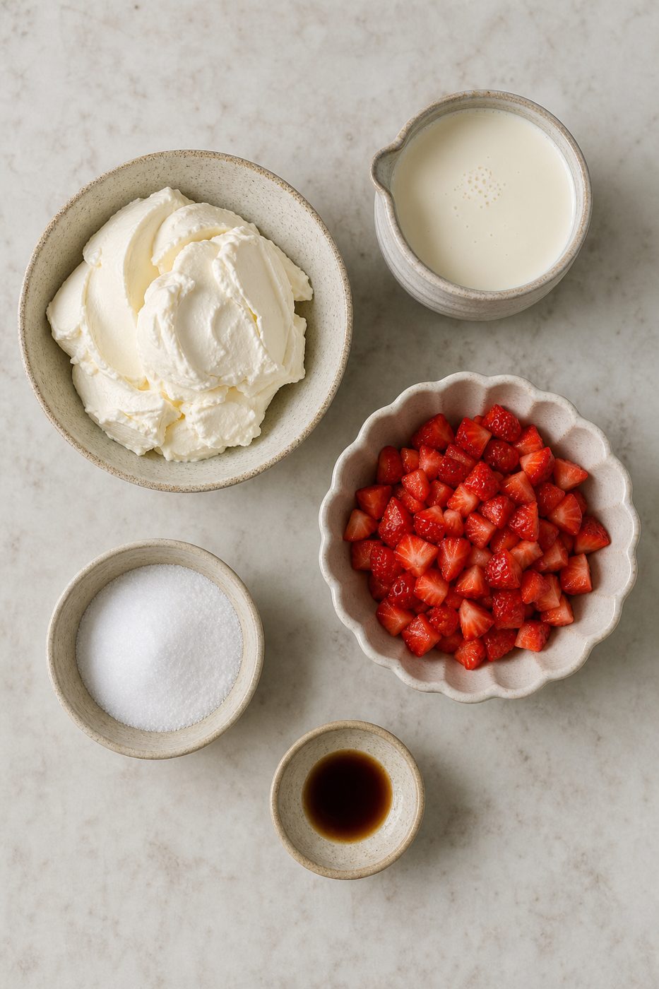 Zutaten für Erdbeer-Mascarpone-Wolke
