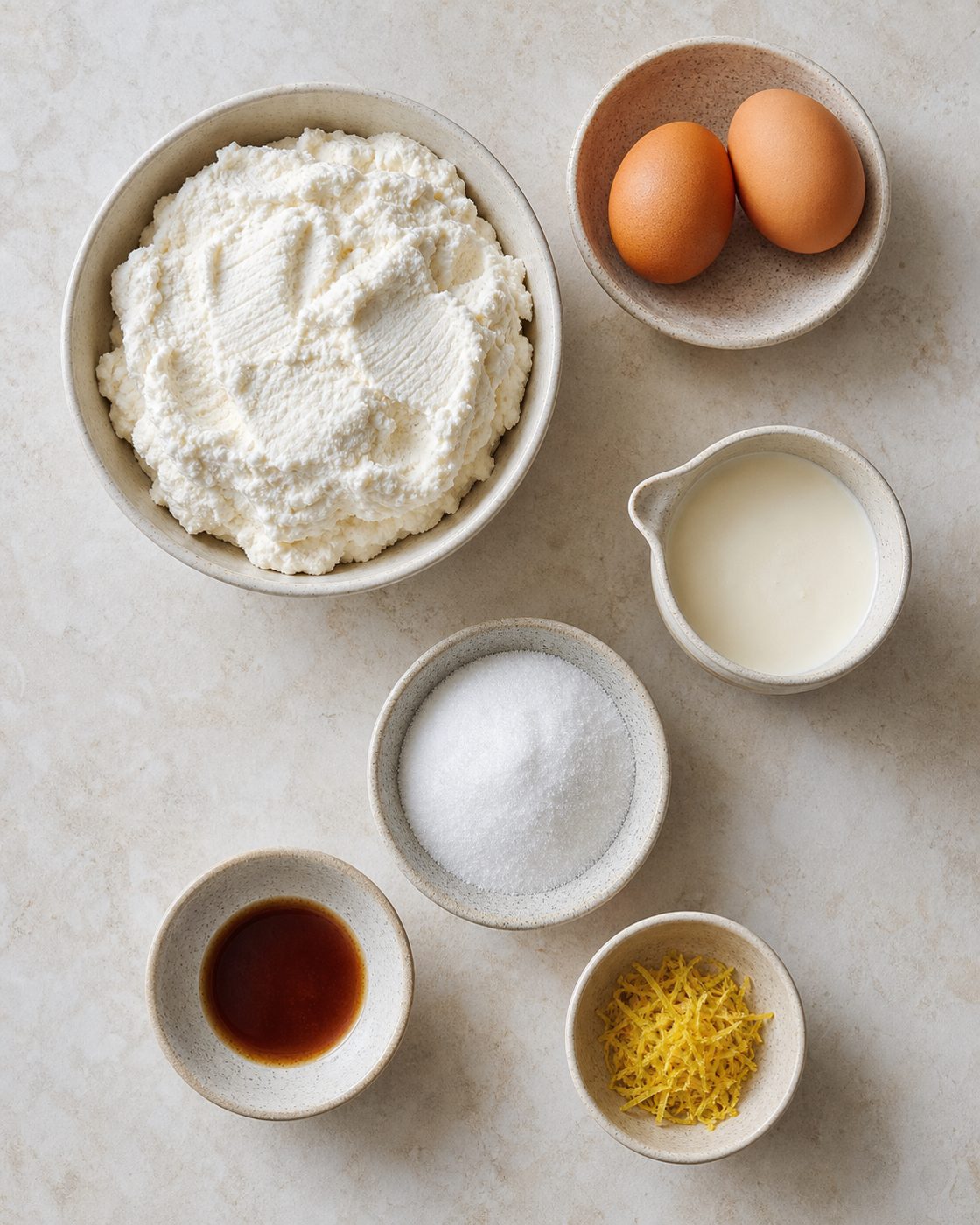 Zutaten für Gebackene Vanille-Ricotta
