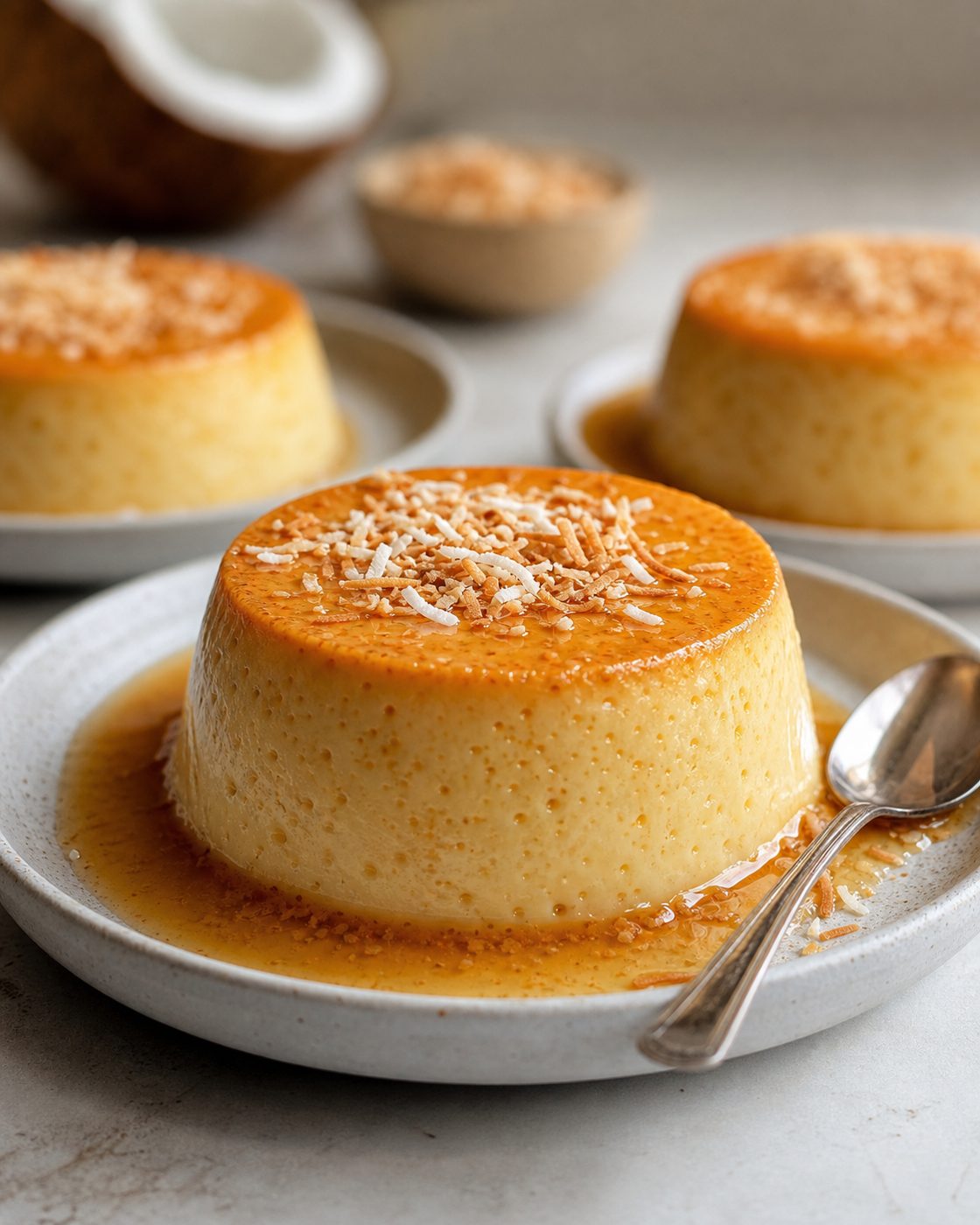 Gebackener Kokosflan