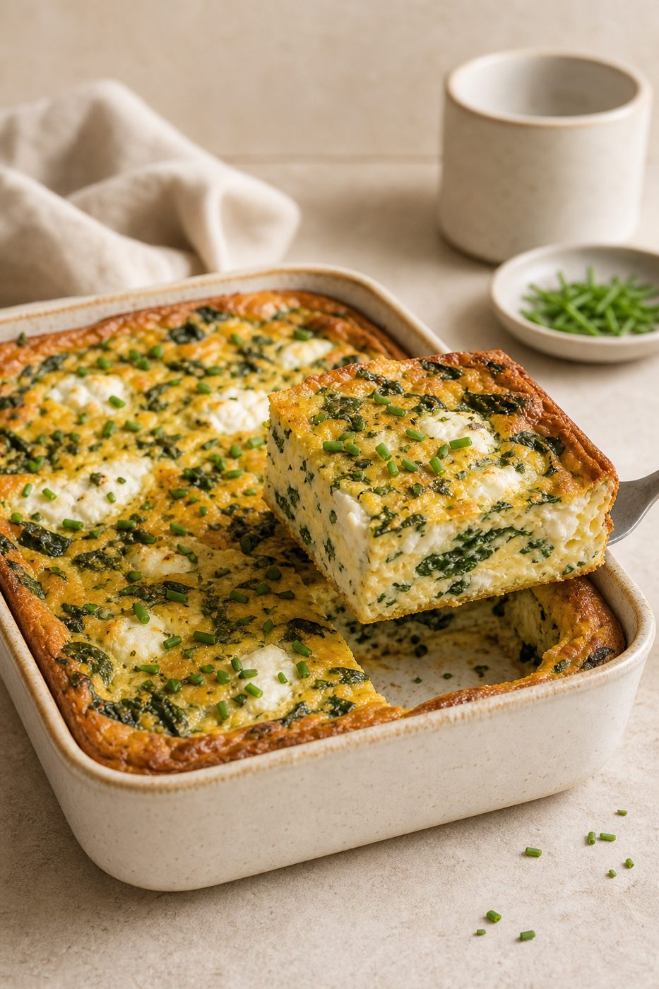 Kräuter-Ziegenkäse-Eierauflauf