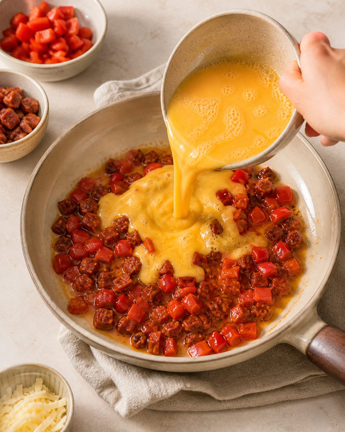 Zutaten für Chorizo-Paprika-Rührei