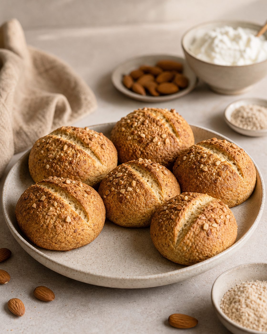Mandel-Skyr-Frühstücksbrötchen