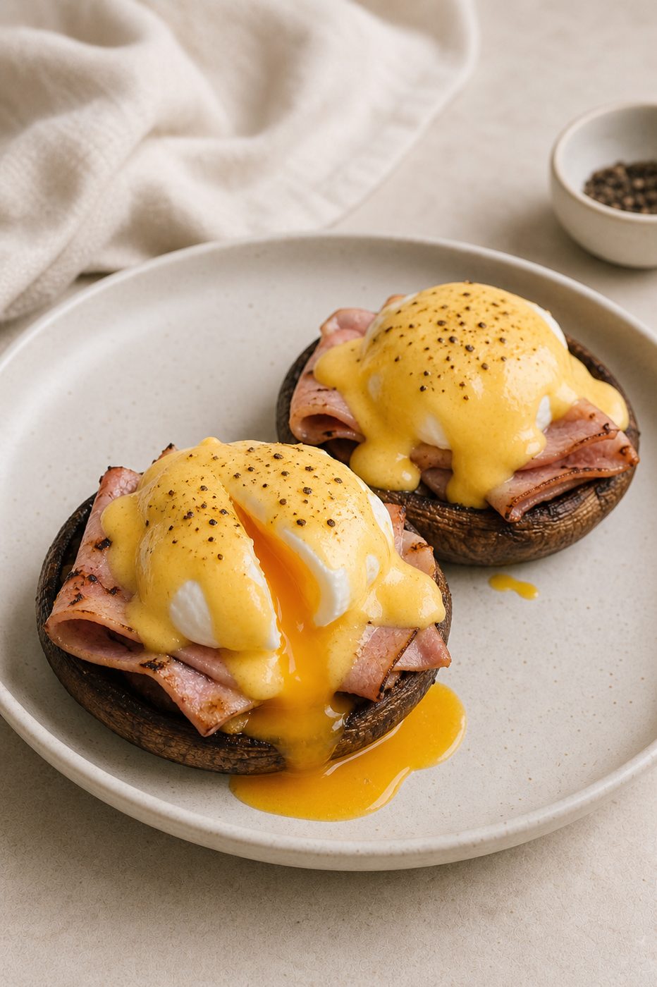 Eier Benedict auf Portobello