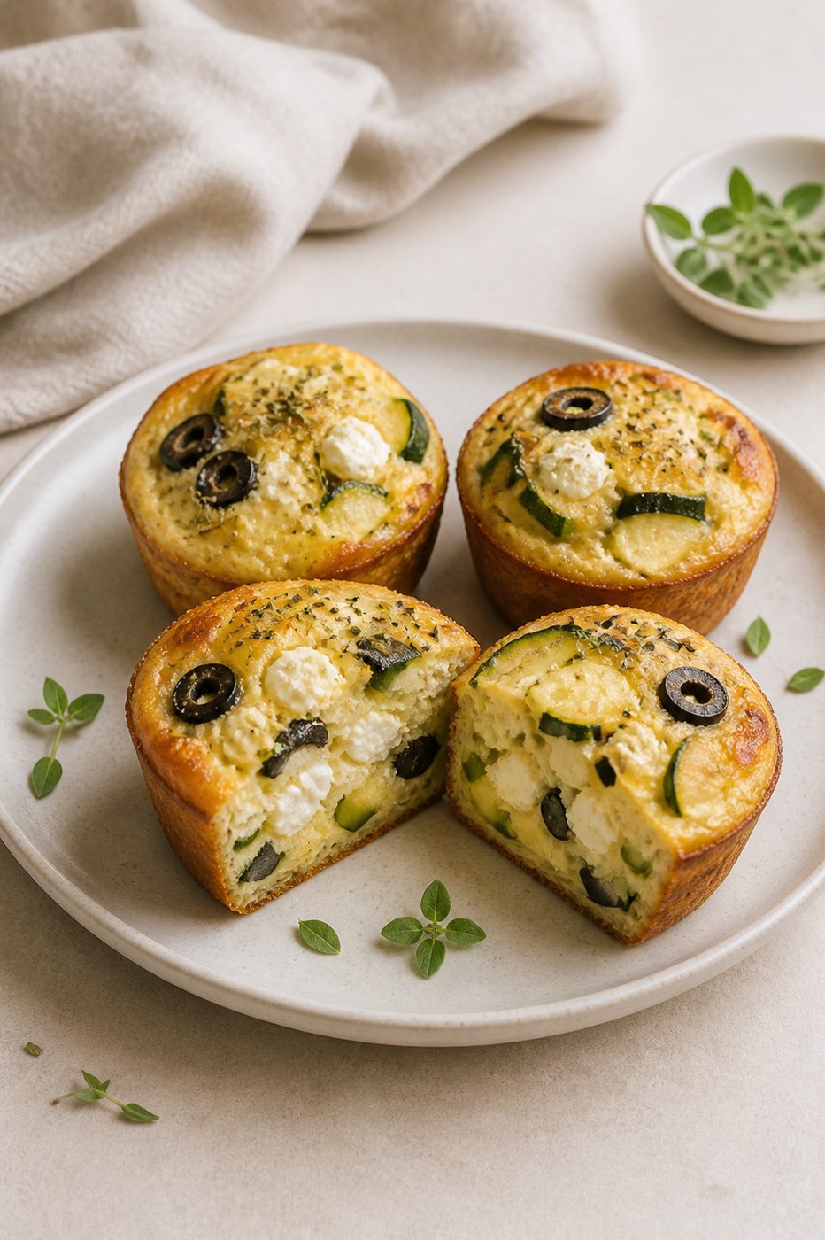 Feta-Oliven-Frühstücksmuffins