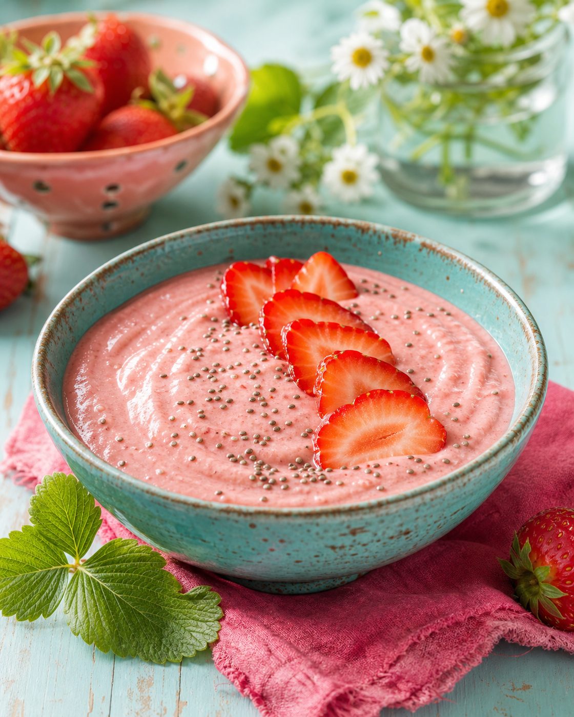 Erdbeer-Mandel-Smoothie-Bowl