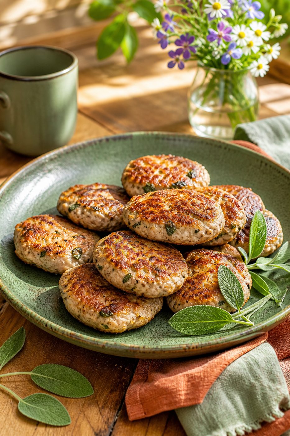 Puten-Salbei-Frühstückspatties