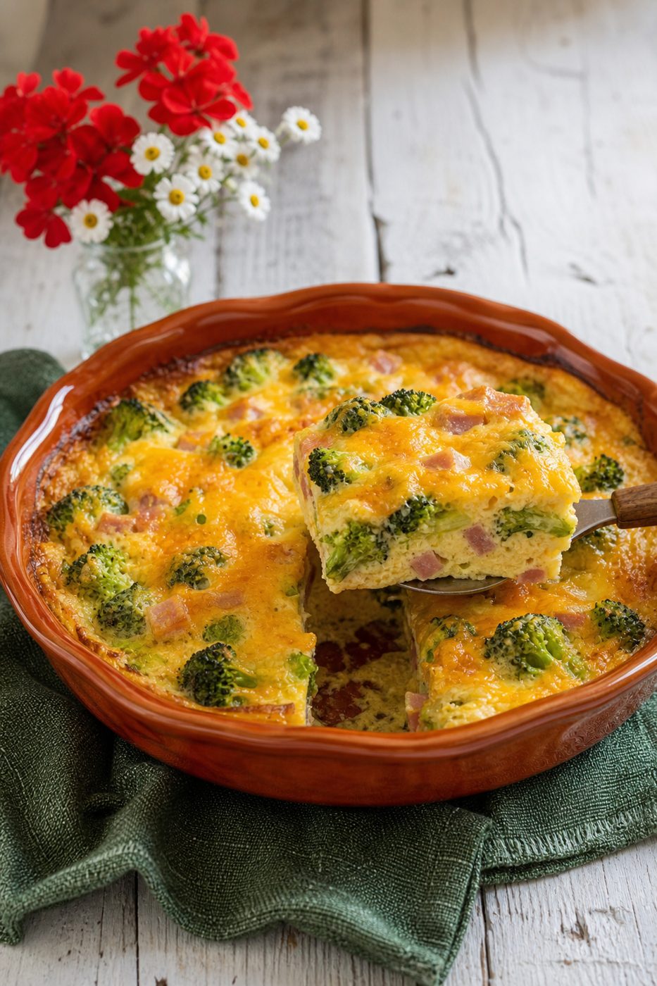 Brokkoli-Schinken-Frühstücksgratin