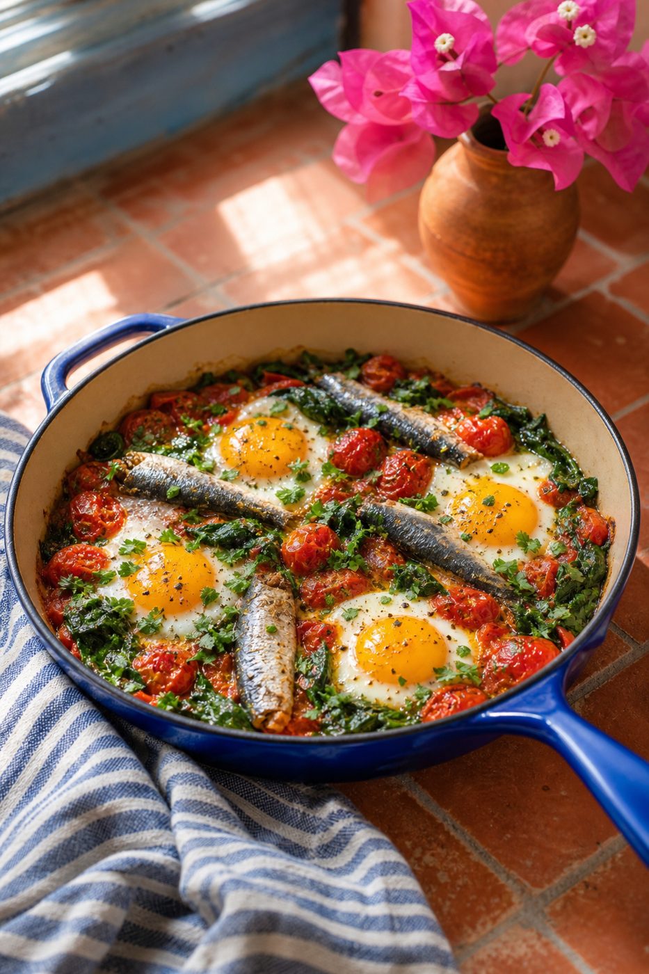 Sardinen-Tomaten-Eierpfanne