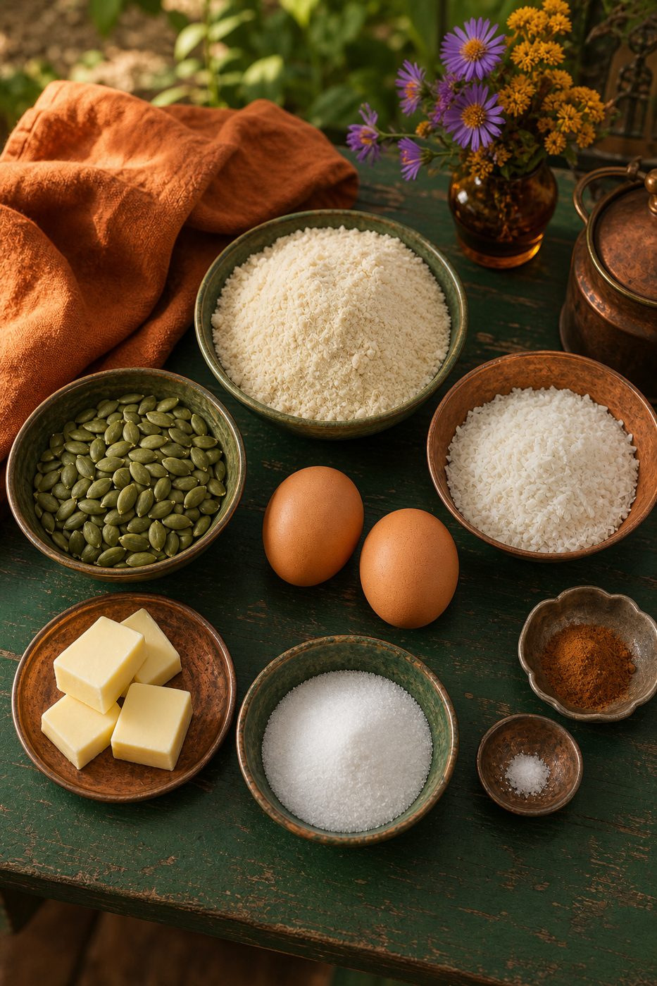 Zutaten für Kürbiskern-Frühstückskekse
