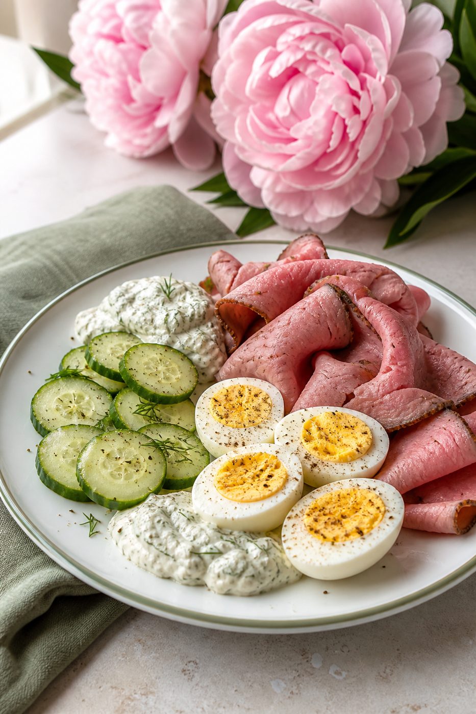 Roastbeef-Gurken-Frühstücksteller