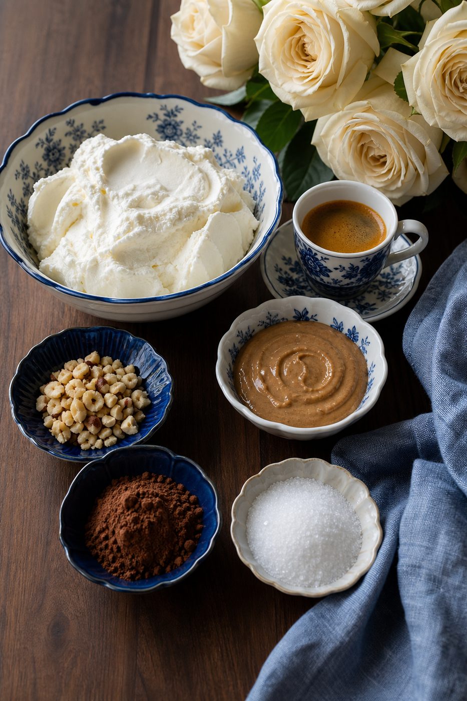 Zutaten für Espresso-Haselnuss-Quark