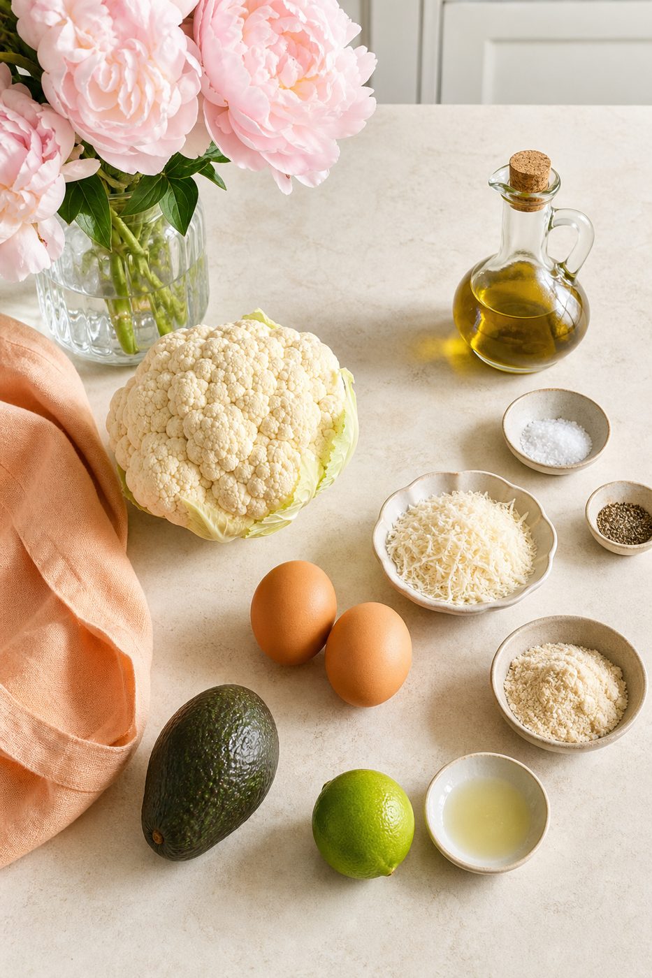 Zutaten für Blumenkohl-Rösti mit Avocadocreme
