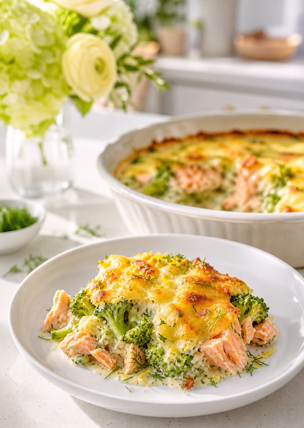 Lachs-Brokkoli-Gratin