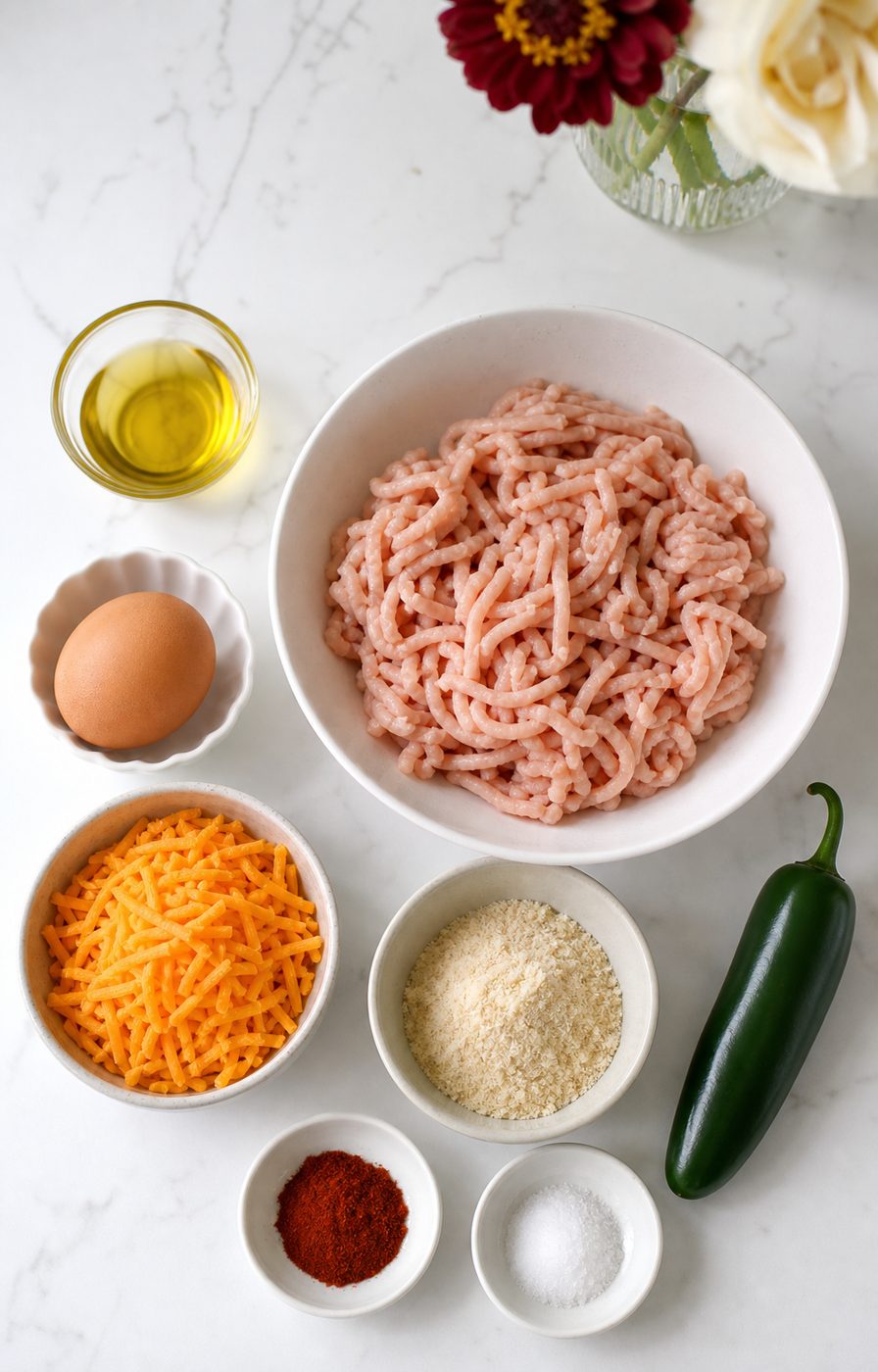 Zutaten für Hähnchen-Jalapeño-Mini-Patties