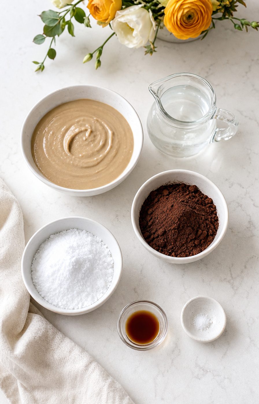 Zutaten für Schoko-Tahini-Fat-Bombs