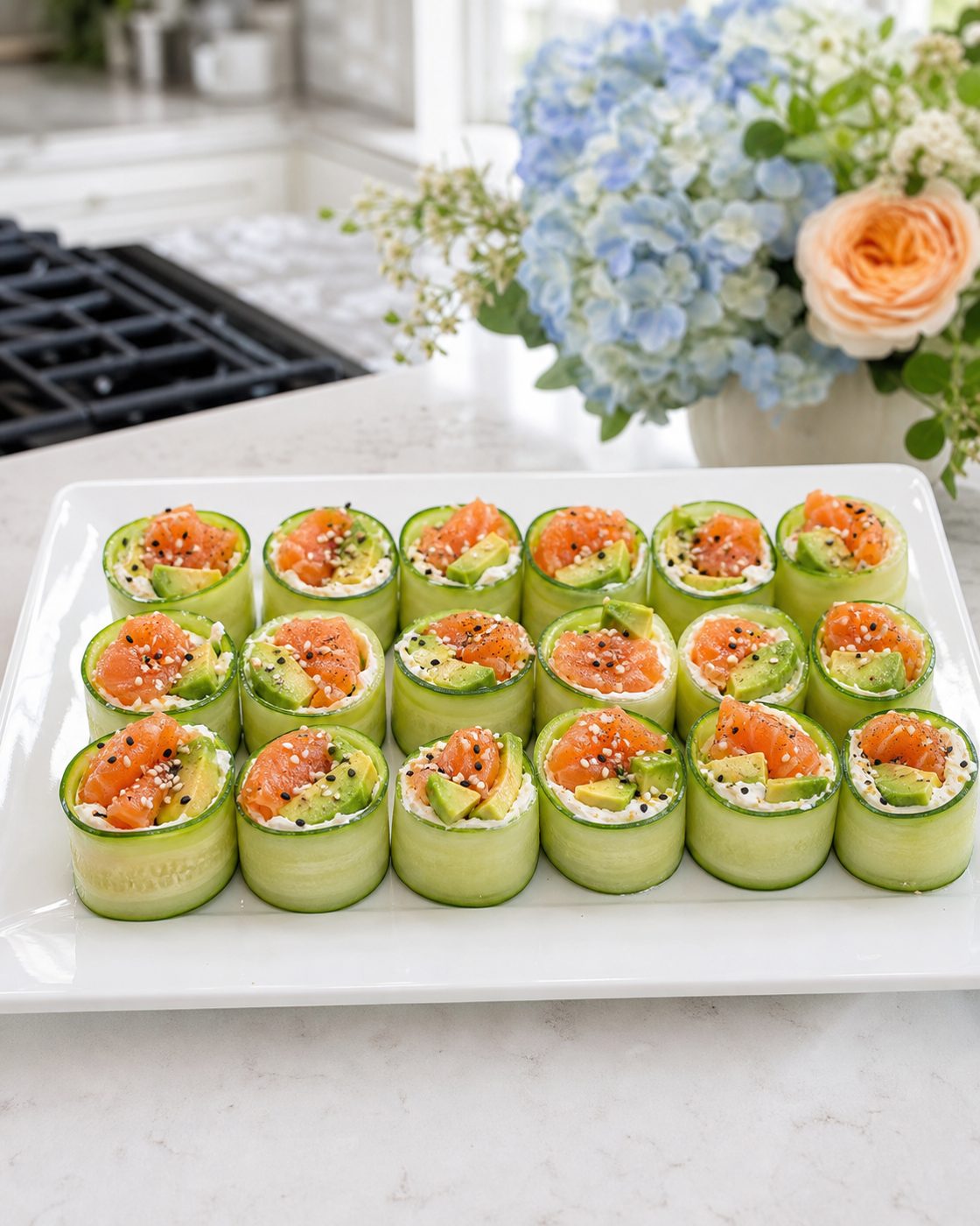 Gurken-Frischkäse-Sushi