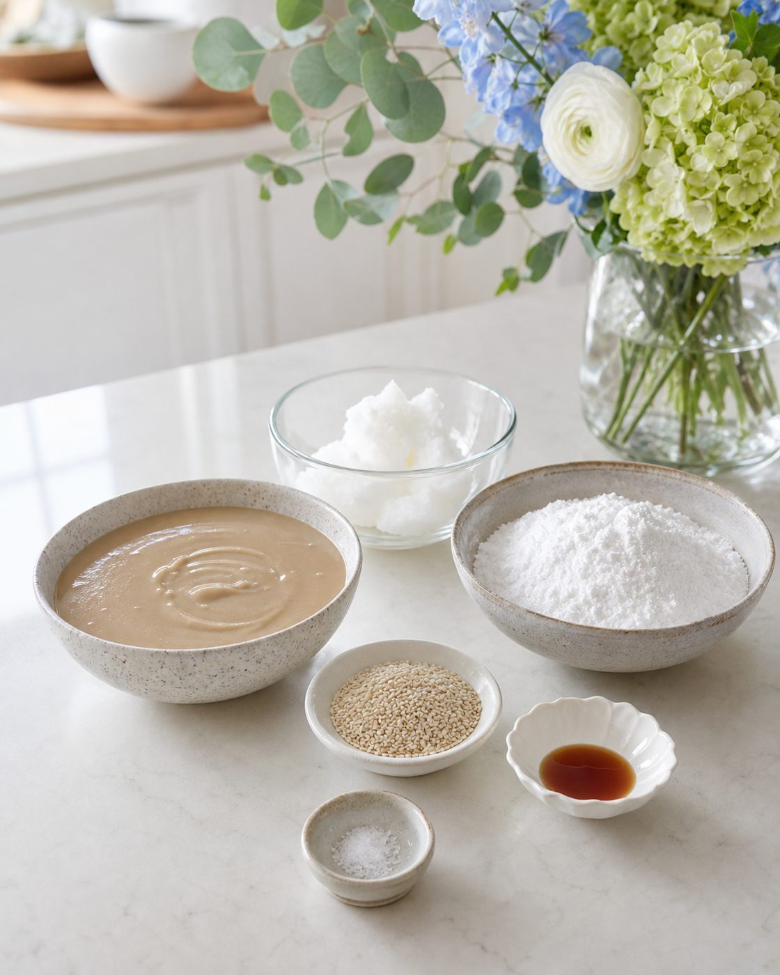 Zutaten für Sesam-Vanille-Halva-Fudge
