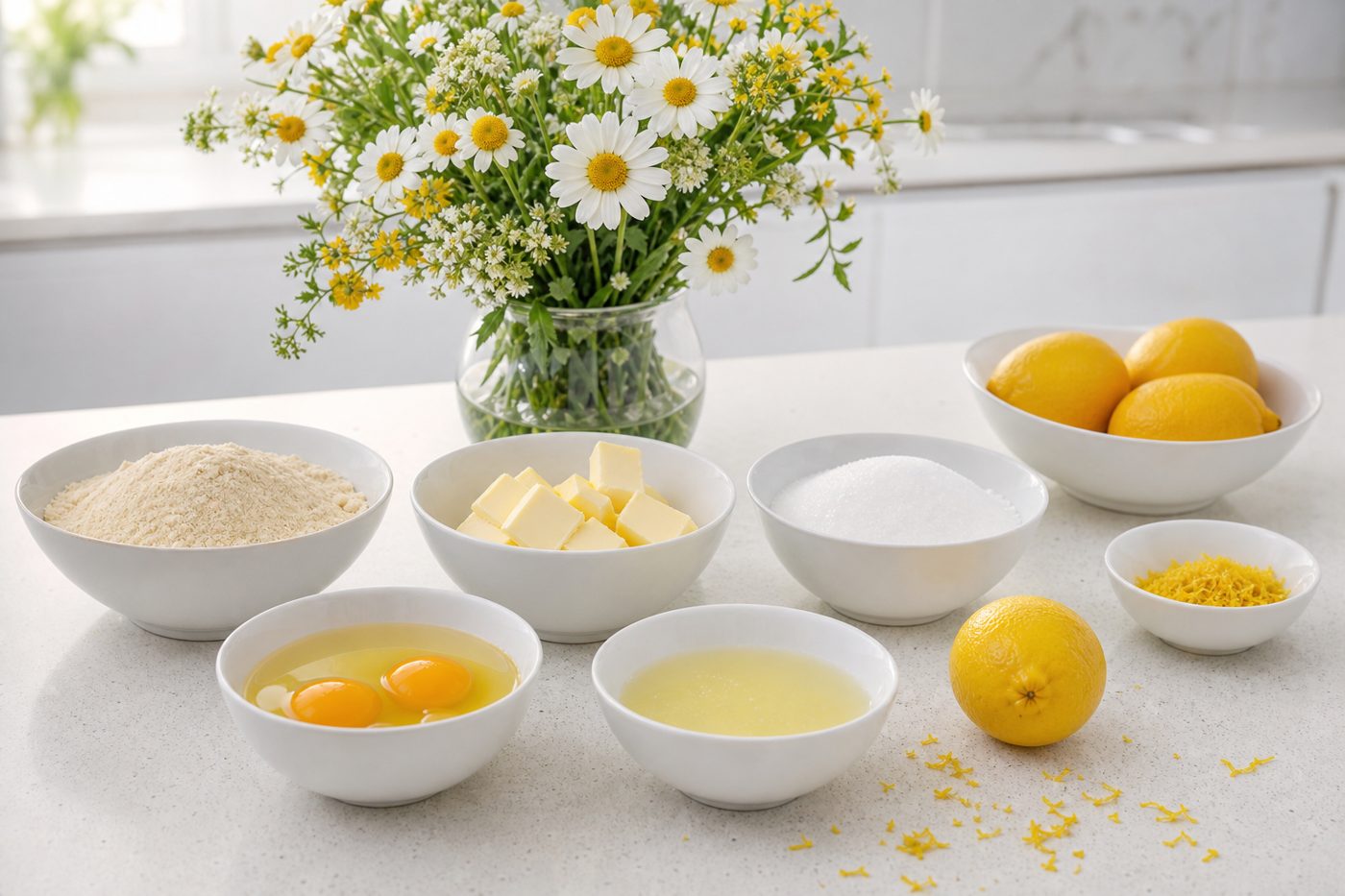 Zutaten für Keto-Zitronencreme-Tartelettes