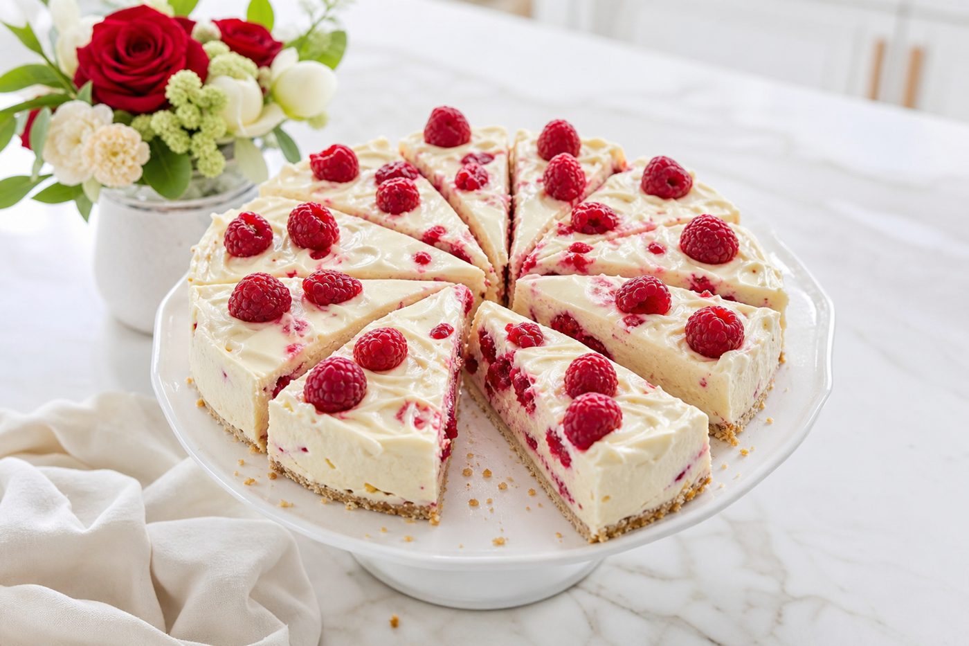 Himbeer-Weiße-Schokolade-Kühlschrankkuchen