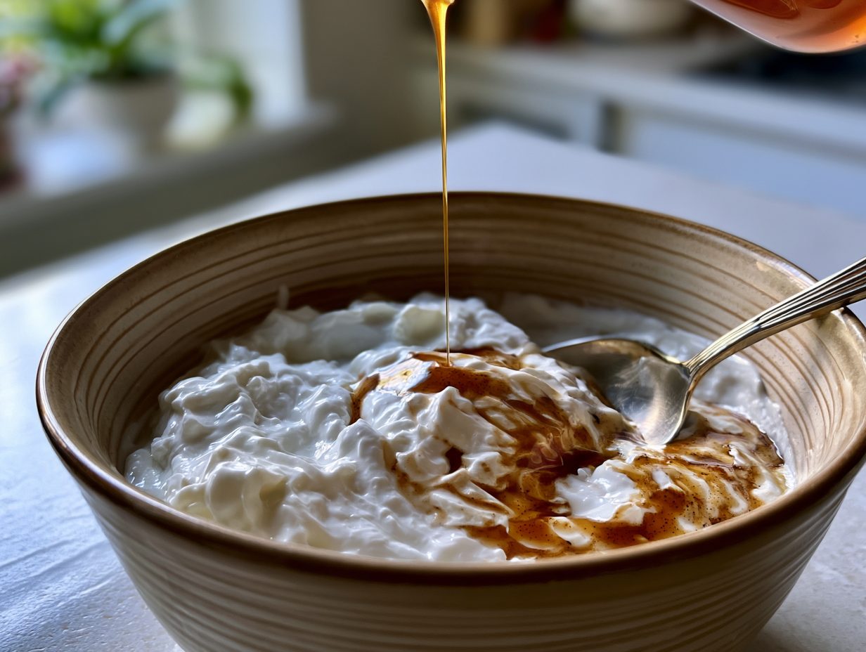 Schritt 1: Joghurt mit Vanille verrühren.