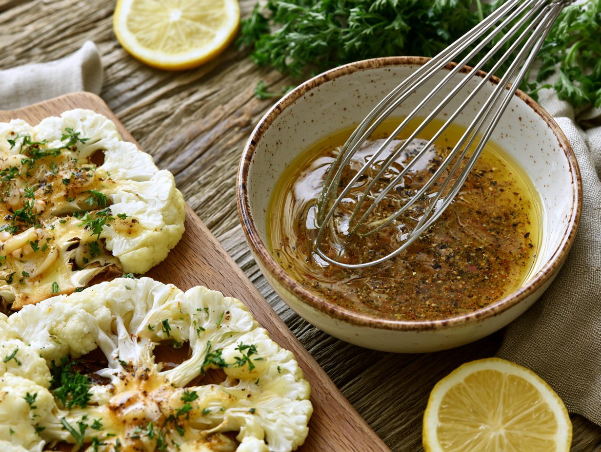 Schritt 2: Leichte Marinade verrühren, Steaks einpinseln.