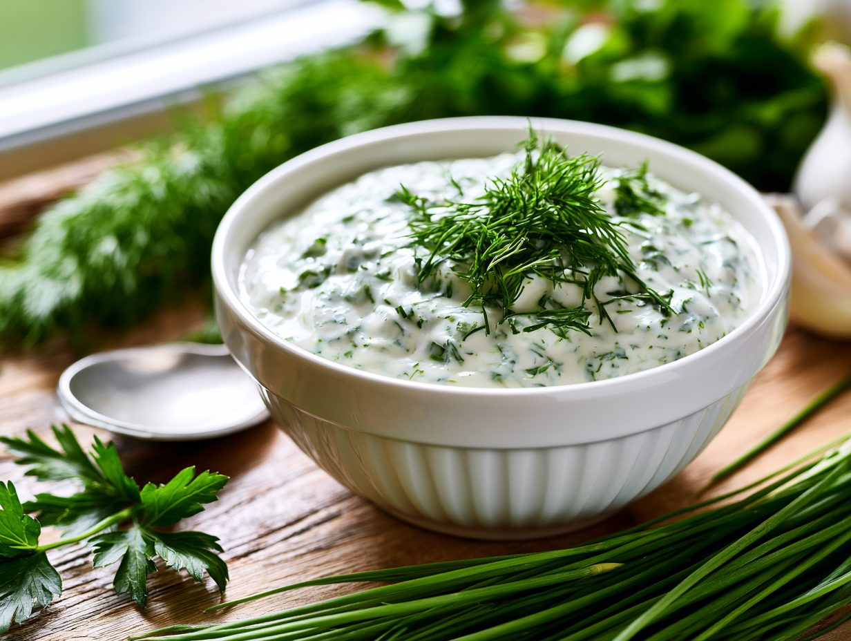 Schritt 4: Joghurt-Kräuter-Sauce anrühren.
