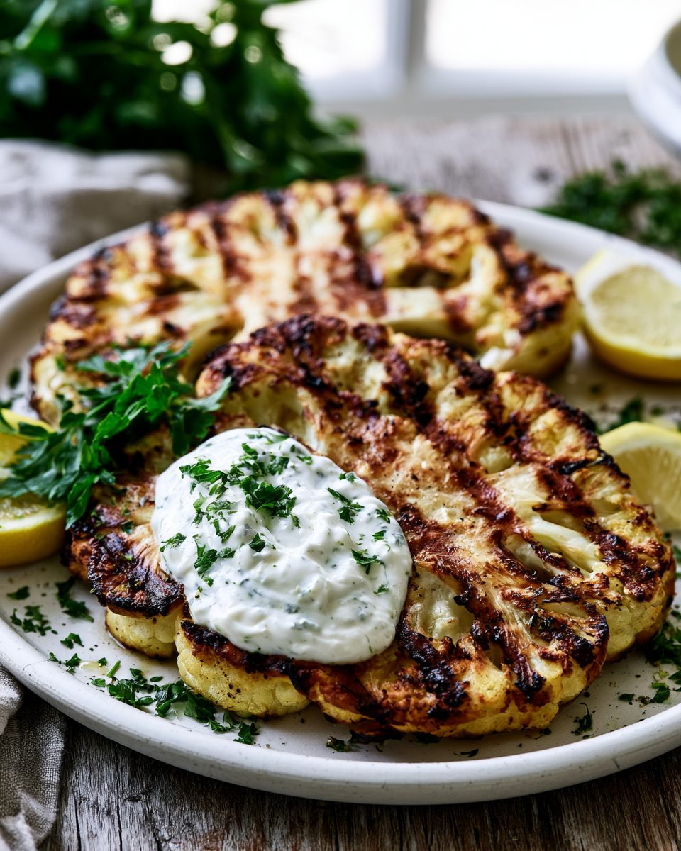 Schritt 5: Mit Sauce, Zitrone und Petersilie servieren.