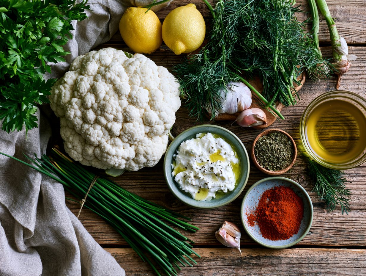 Zutaten Gegrillte Blumenkohl-Steaks mit Joghurt-Kräuter-Sauce