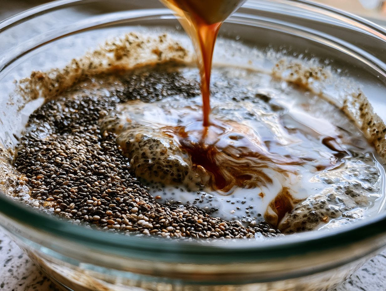 Schritt 1: Chiasamen mit Milch und Vanille verrühren.
