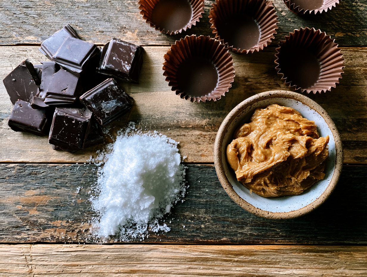 Zutaten Schoko-Erdnussbutter-Cups (zuckerfrei)