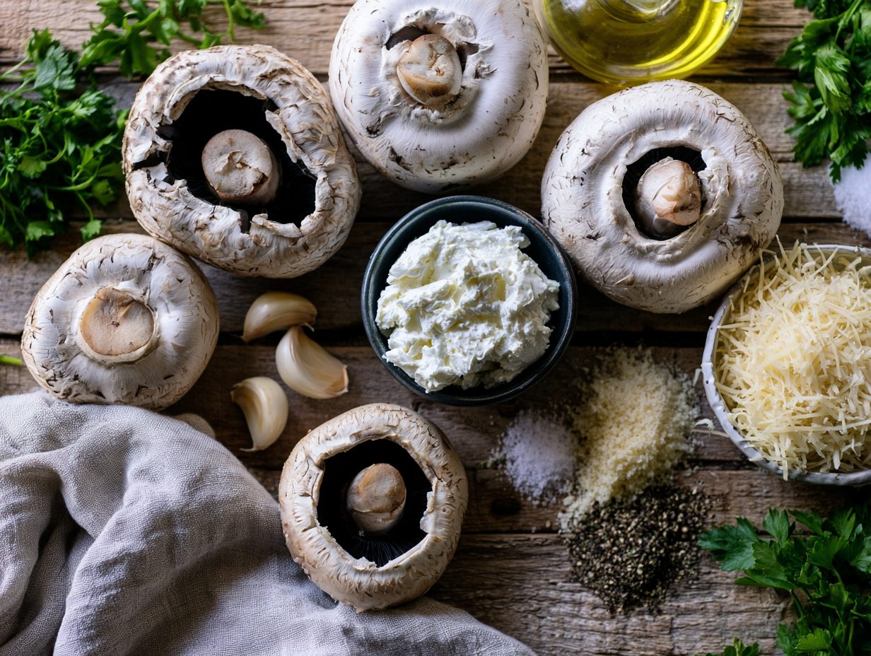Zutaten Überbackene gefüllte Champignons